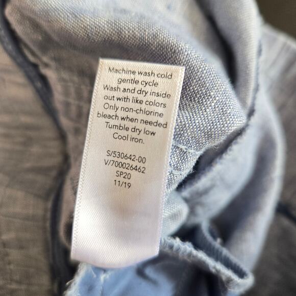Athleta Cabo Linen Joggers Chambray Blue Elastic Waist Coastal Women 4 - Picture 11 of 11